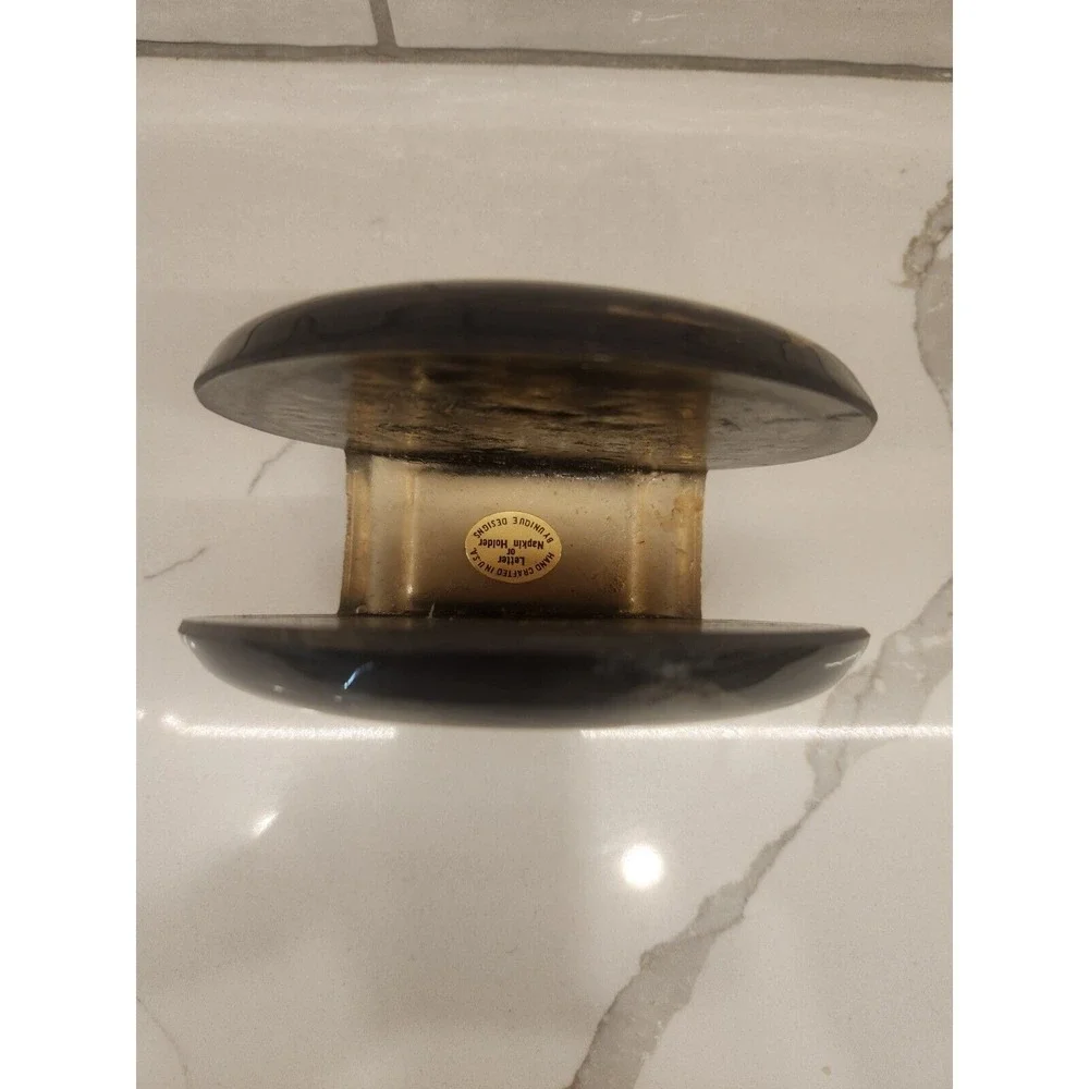 Black Lucite Abalone‎ Shell Napkin Letter Or Napkin Holder Unique Designs Lucite